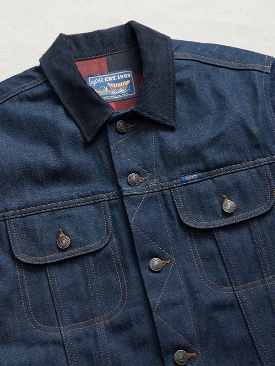 GAP Other - GAP Dark Blue Denim Jacket with Dark Blue Corduroy Collar